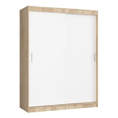 Ak furniture Šatní skříň CLP Mono 150 cm dub sonoma/bílá