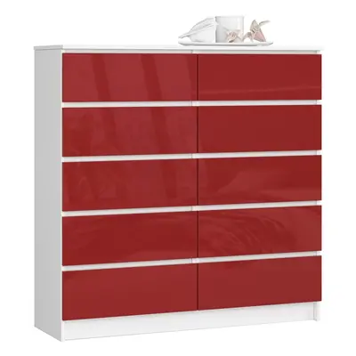 Ak furniture Komoda Kuba 120 cm bílá/červená