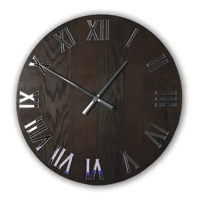 ModernClock Nástěnné hodiny Bred tmavě hnědé