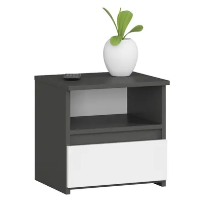 Ak furniture Noční stolek CL1 40 cm grafitově šedý/bílý