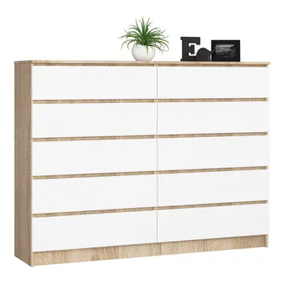 Ak furniture Komoda Rollo K 160,4 cm dub sonoma/bílá