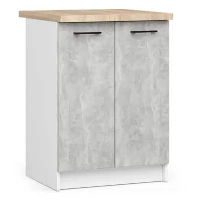 Ak furniture Kuchyňská skříňka Olivie S 60 cm 2D bílá/beton/dub sonoma