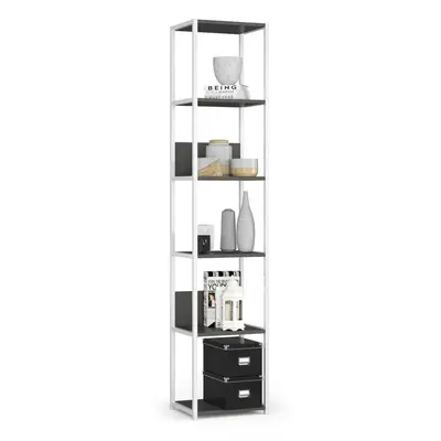 Ak furniture Regál LOFT 40 cm bílý/šedý