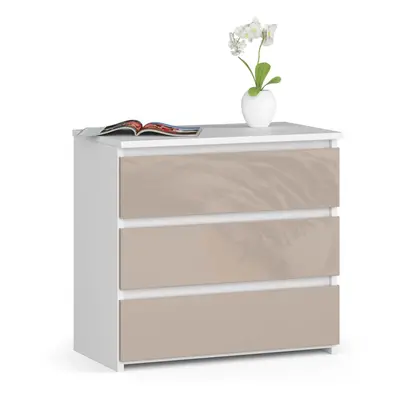 Ak furniture Komoda CL3 60 cm bílá/cappuccino lesk