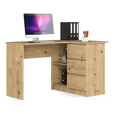 Ak furniture Rohový psací stůl B16 124 cm dub artisan pravý