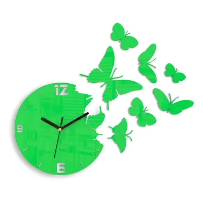 ModernClock 3D nalepovací hodiny Butterflies zelené