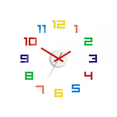 ModernClock 3D nalepovací hodiny Digit barevné