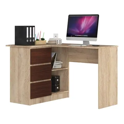 Ak furniture Rohový psací stůl B16 124 cm dub sonoma/wenge levý