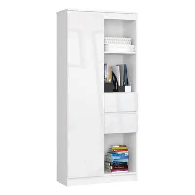 Ak furniture Skříň Rexa II 80 cm bílá lesk