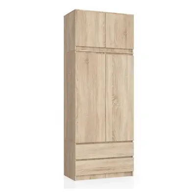 Ak furniture Šatní skříň s nástavcem Star 90 cm dub sonoma