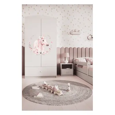 Kocot kids Dětská skříň Babydreams 90 cm kůň bílá