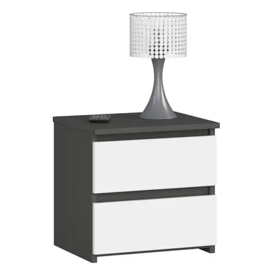 Ak furniture Noční stolek CL2 40 cm grafitově šedý/bílý