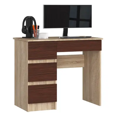 Ak furniture Psací stůl A-7 90 cm dub sonoma/wenge levý