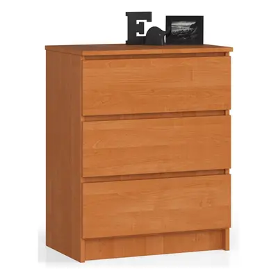 Ak furniture Komoda Kuba 60 cm - 3 šuplíky olše