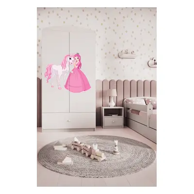 Kocot kids Dětská skříň Babydreams 90 cm princezna a poník bílá