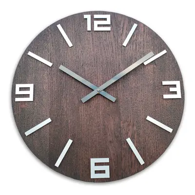 ModernClock Nástěnné hodiny Dob hnědé