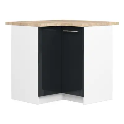 Ak furniture Kuchyňská rohová skříňka Olivie S 90 cm bílá/grafitový lesk/dub sonoma