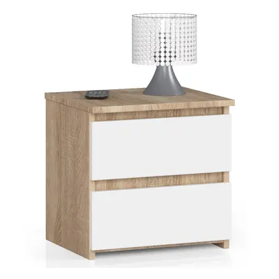 Ak furniture Noční stolek CL2 40 cm dub sonoma/bílý