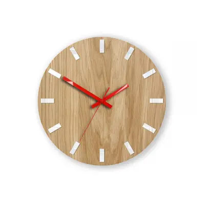 ModernClock Nástěnné hodiny Simple Oak hnědo-červené