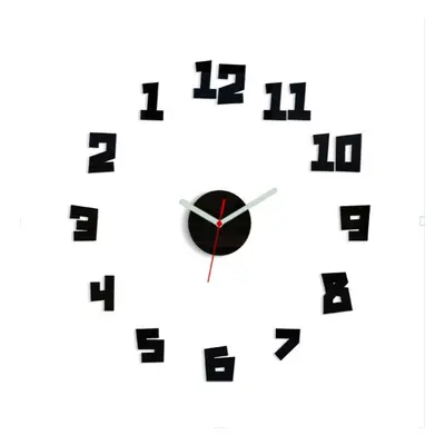 ModernClock 3D nalepovací hodiny Crazy černé