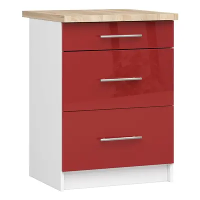 Ak furniture Kuchyňská skříňka Olivie S 60 cm 3S bílo-červená