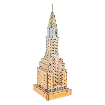 Woodcraft construction kit Dřevěné 3D puzzle Chrysler Building barevné