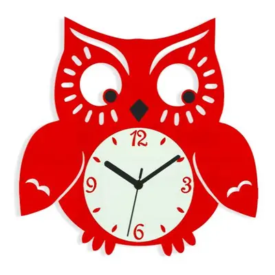 ModernClock Nástěnné hodiny Owl červené