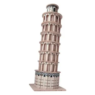 Woodcraft construction kit Dřevěné 3D puzzle Torre pendente hnědé