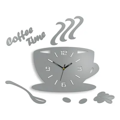 ModernClock Nástěnné hodiny Coffee světle šedé