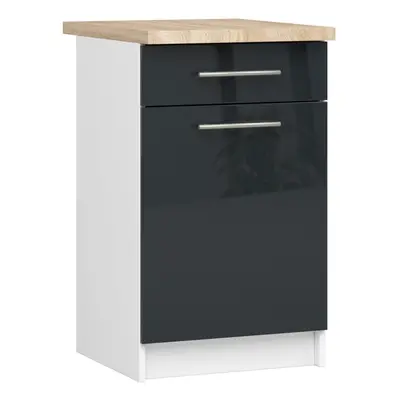 Ak furniture Kuchyňská skříňka Olivie S 50 cm 1D 1S bílá/grafit