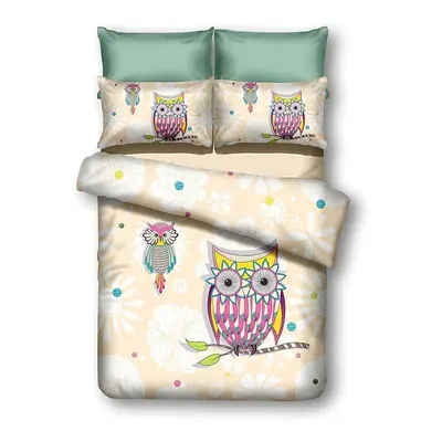 Povlečení z mikrovlákna DecoKing Owls SUMMERSTORY, velikost 155x220+80x80*1