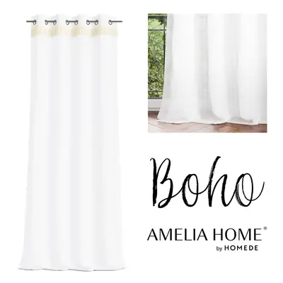 Záclona AmeliaHome Boho bílá, velikost 140x270