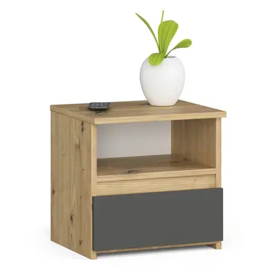 Ak furniture Noční stolek CL1 40 cm dub artisan/grafitově šedý