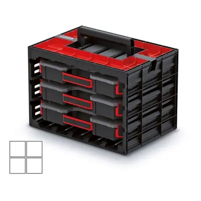 Prosperplast Sada organizérů 3 ks TAMON II 41,5 x 29 x 29 cm černo-červená