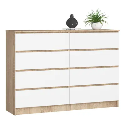 Ak furniture Komoda Rollo X 138,4 cm dub sonoma/bílá