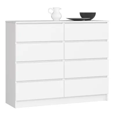 Ak furniture Komoda Kuba 120 cm 8 šuplíků bílá