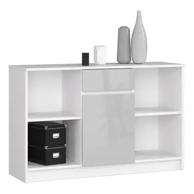 Ak furniture Komoda B-17 120 cm bílá/šedá