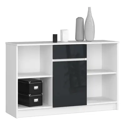 Ak furniture Komoda B-17 120 cm bílá/grafitová