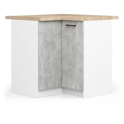 Ak furniture Kuchyňská rohová skříňka Olivie S 90 cm bílá/beton/dub sonoma