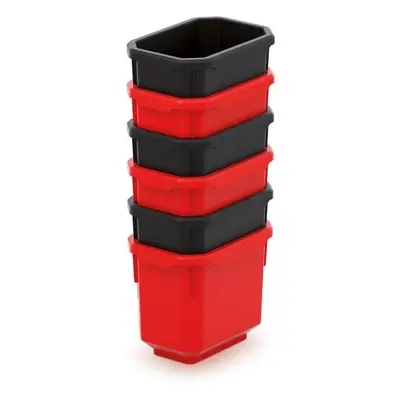 Prosperplast Sada úložných boxů 6 ks TITANIO 11 x 7,5 x 26,3 cm černo-červená