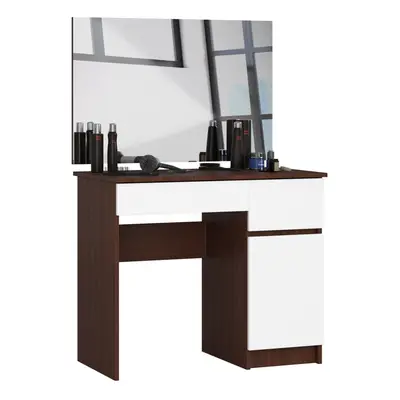 Ak furniture Kosmetický stolek se zrcadlem P-2/SL I dub wenge / bílý pravý