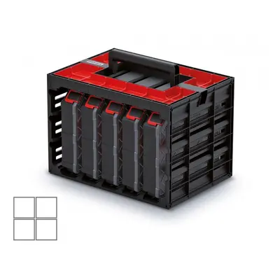 Prosperplast Sada organizérů 5 ks TAMON 41,5 x 29 x 29 cm černo-červená