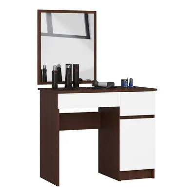 Ak furniture Kosmetický stolek se zrcadlem P-2/SL dub wenge / bílý pravý