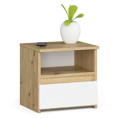 Ak furniture Noční stolek CL1 40 cm dub artisan/bílý