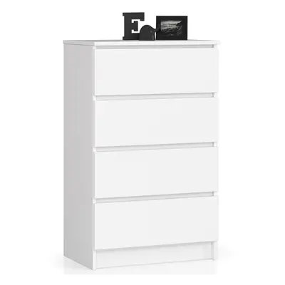 Ak furniture Komoda Kuba 60 cm - 4 šuplíky bílá