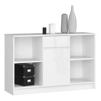 Ak furniture Komoda B-17 120 cm bílá lesk