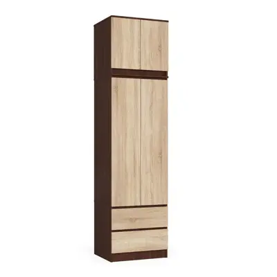 Ak furniture Šatní skříň s nástavcem Star 60 cm wenge/dub sonoma