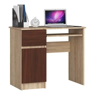 Ak furniture Psací stůl PIKSEL 90 cm dub sonoma/wenge levý