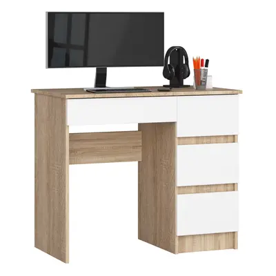 Ak furniture Psací stůl A-7 90 cm dub sonoma/bílý pravý