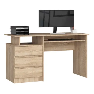 Ak furniture Volně stojící psací stůl CLP 135 cm dub sonoma